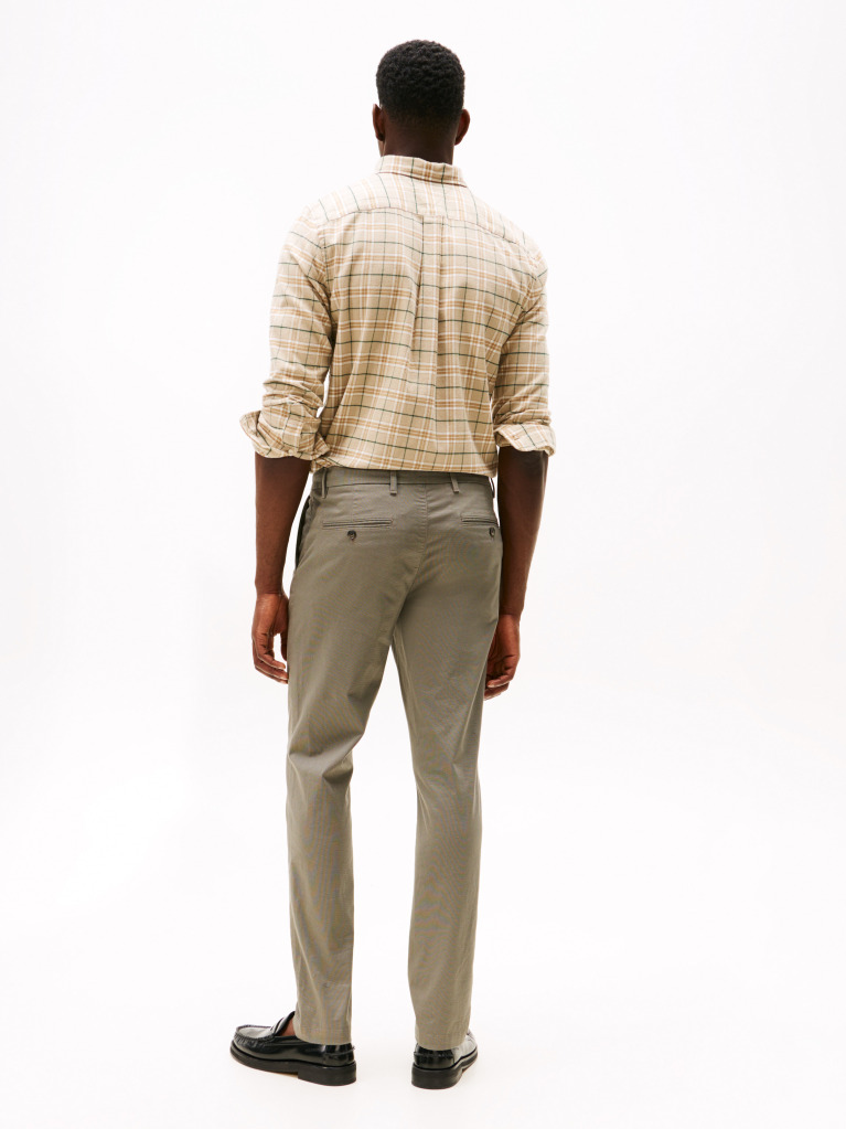 Grey Bleecker Micro Print Slim Fit Chinos  Men