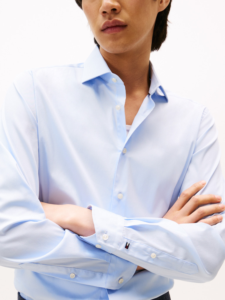 Μπλε Smart Casual TH Flex Πουκάμισο Σε Slim Γραμμή  Άνδρες