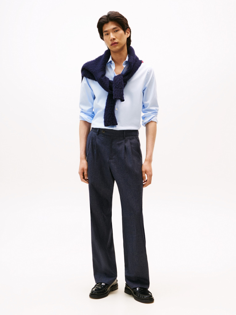 Μπλε Smart Casual TH Flex Πουκάμισο Σε Slim Γραμμή  Άνδρες