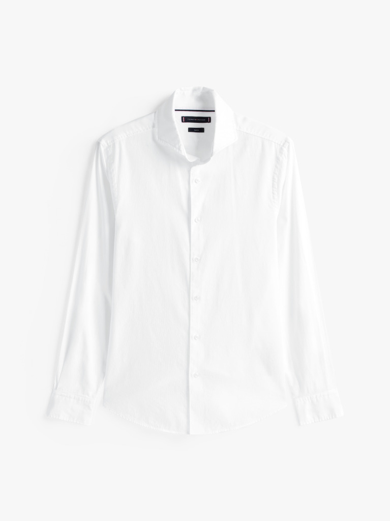 Άσπρο Smart Casual Πουκάμισο Oxford Σε Slim Γραμμή  Άνδρες