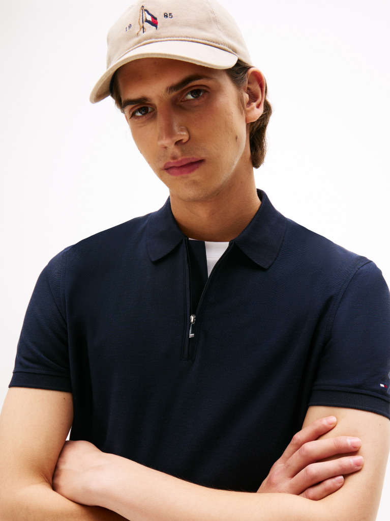 Blue Smart Casual Performance Polo Shirt  Men