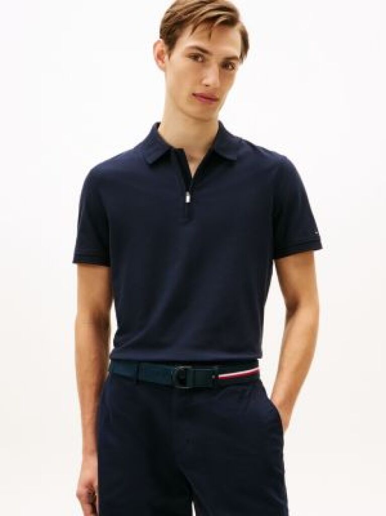 Blue Smart Casual Performance Polo Shirt  Men