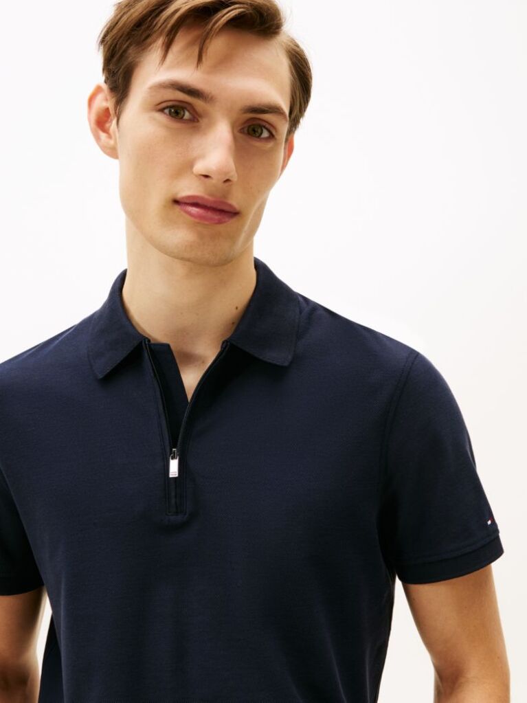 Blue Smart Casual Performance Polo Shirt  Men