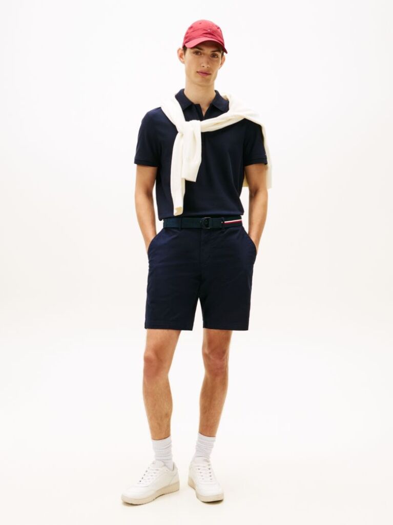 Blue Smart Casual Performance Polo Shirt  Men