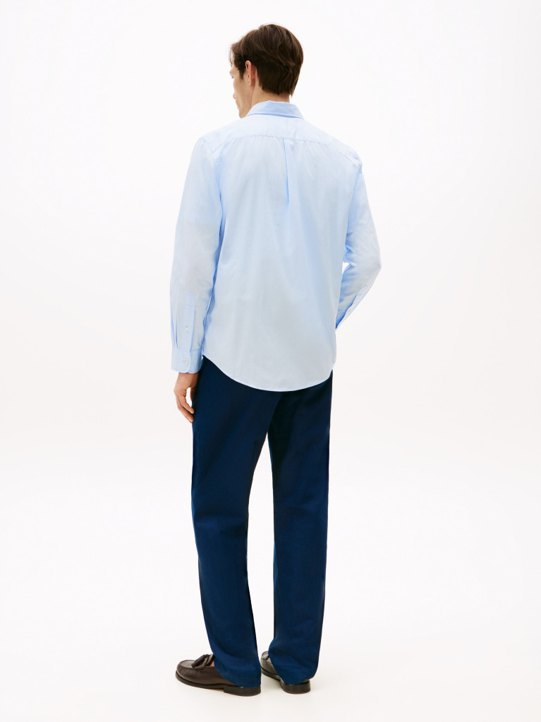 Blue TH Flex Regular Fit Poplin Shirt  Men