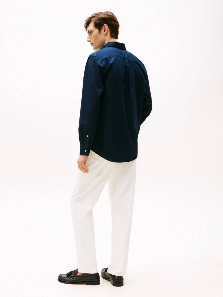 Blue TH Flex Regular Fit Poplin Shirt  Men