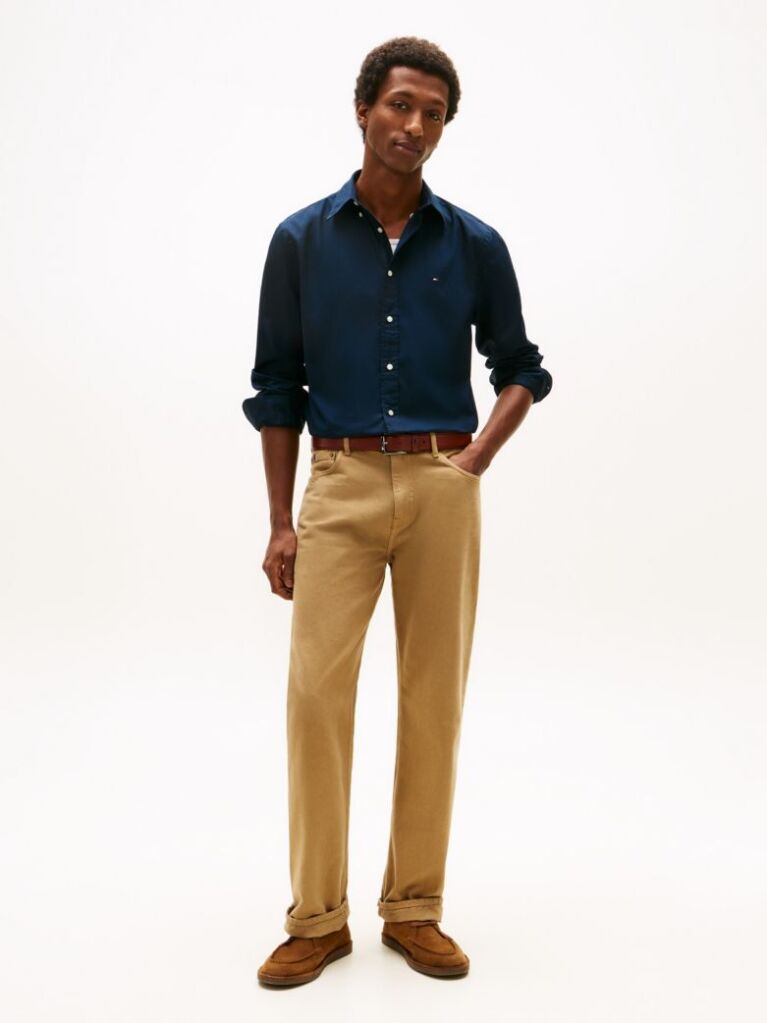 Blue TH Flex Regular Fit Poplin Shirt  Men