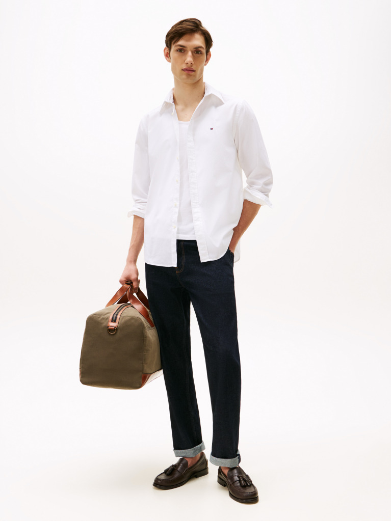 White TH Flex Regular Fit Poplin Shirt  Men