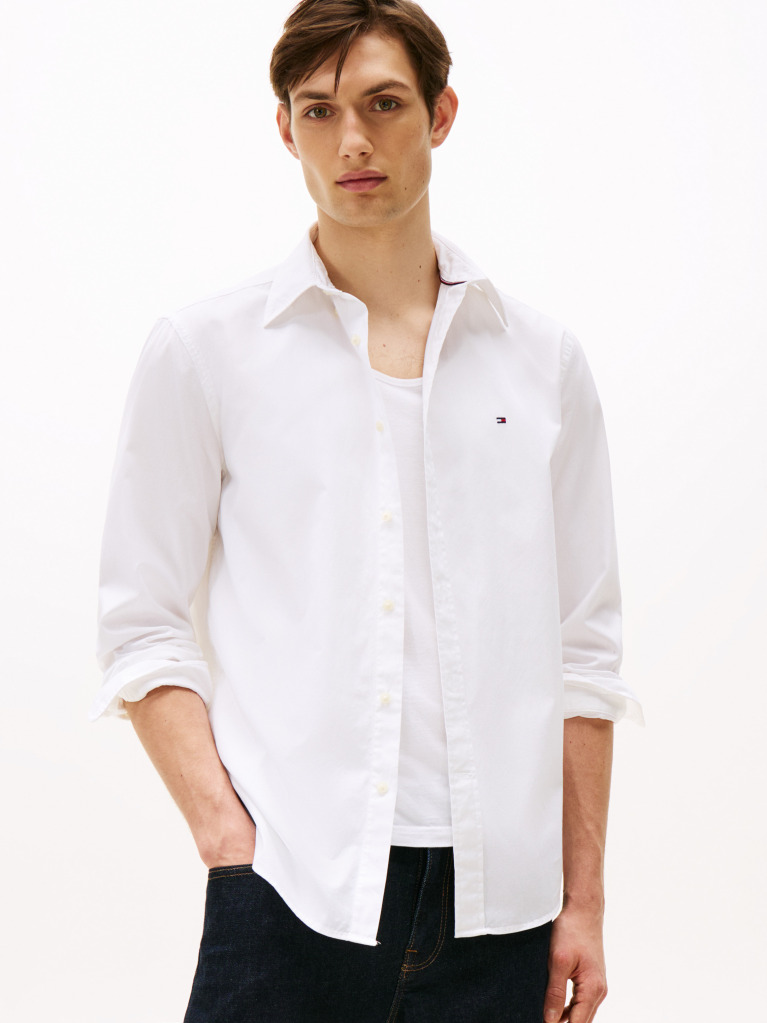 White TH Flex Regular Fit Poplin Shirt  Men