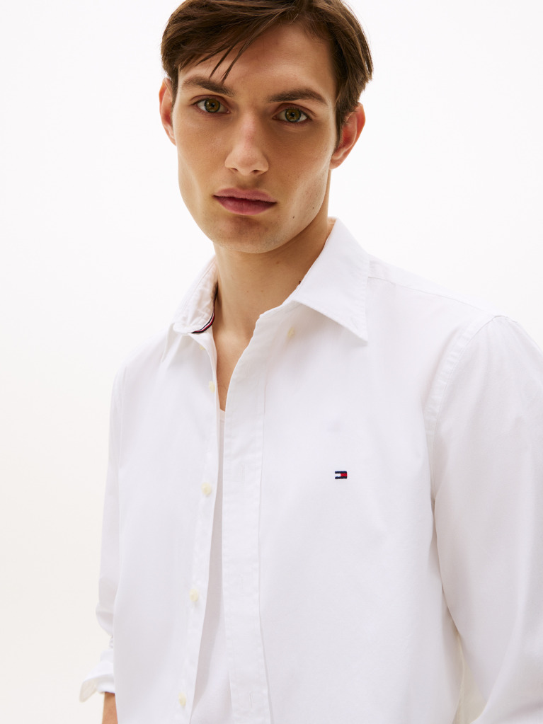 White TH Flex Regular Fit Poplin Shirt  Men
