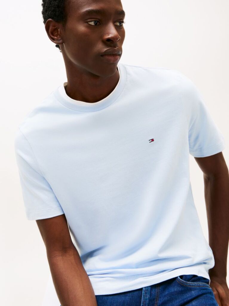 Blue Flag Embroidery T-Shirt  Men