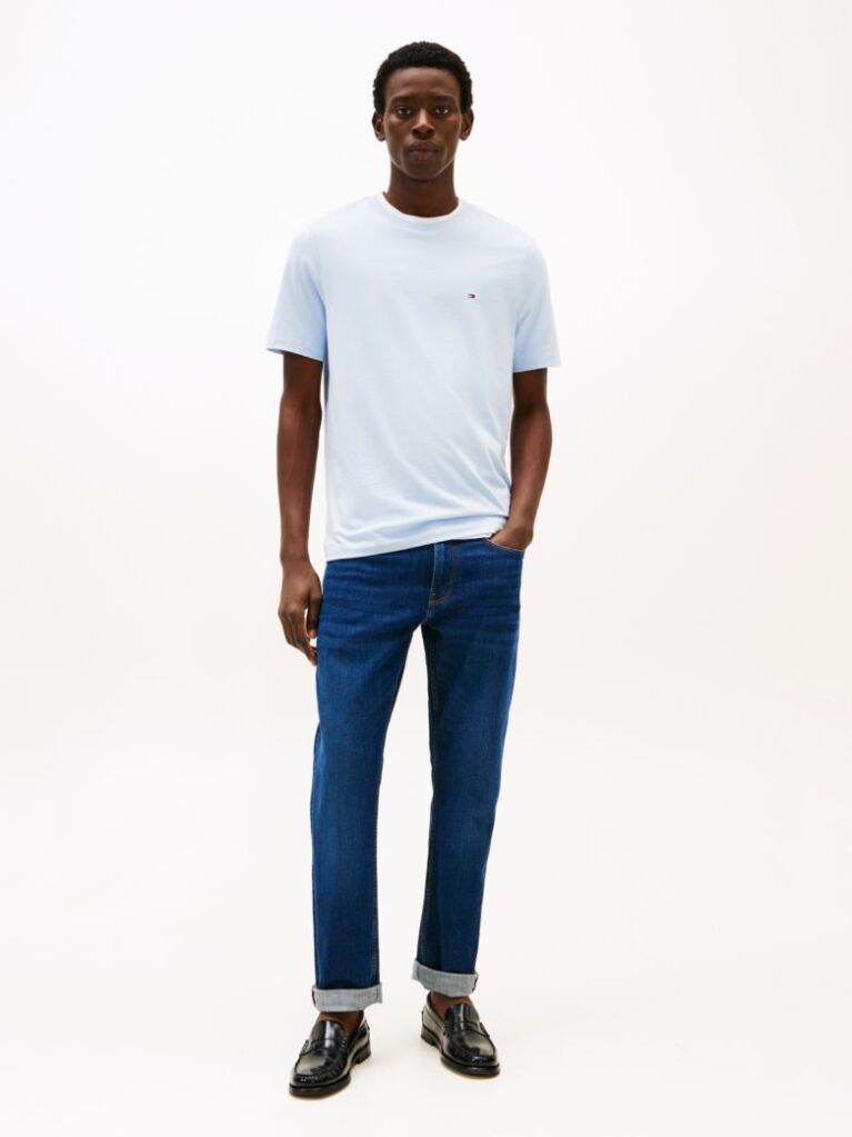 Blue Flag Embroidery T-Shirt  Men
