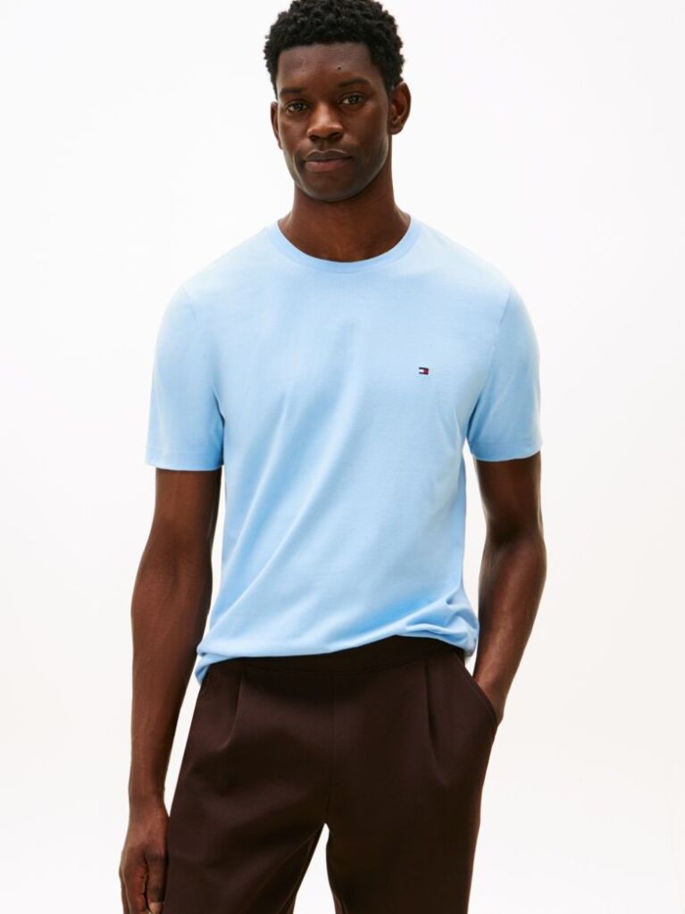 Blue Flag Embroidery T-Shirt  Men