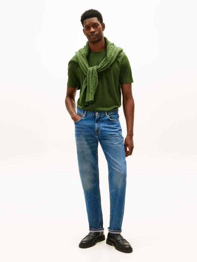 Green Flag Embroidery T-Shirt  Men
