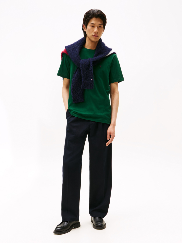 Green Flag Embroidery T-Shirt  Men