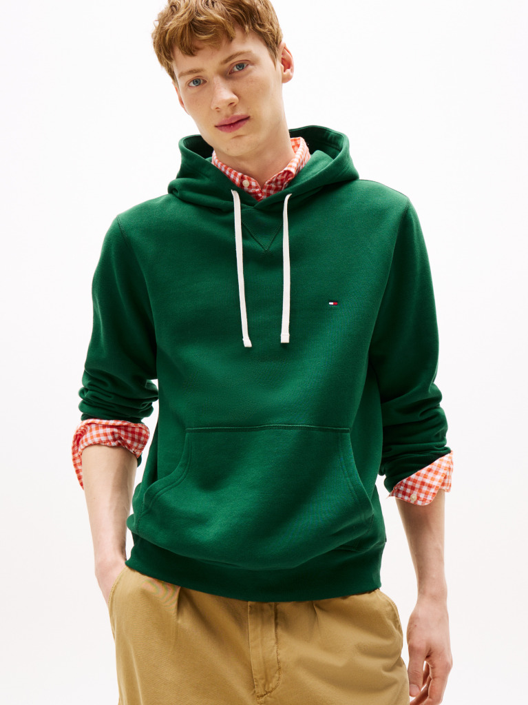 Green Flag Embroidery Fleece Hoody  Men