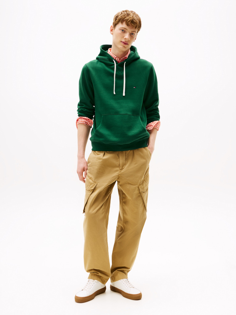 Green Flag Embroidery Fleece Hoody  Men