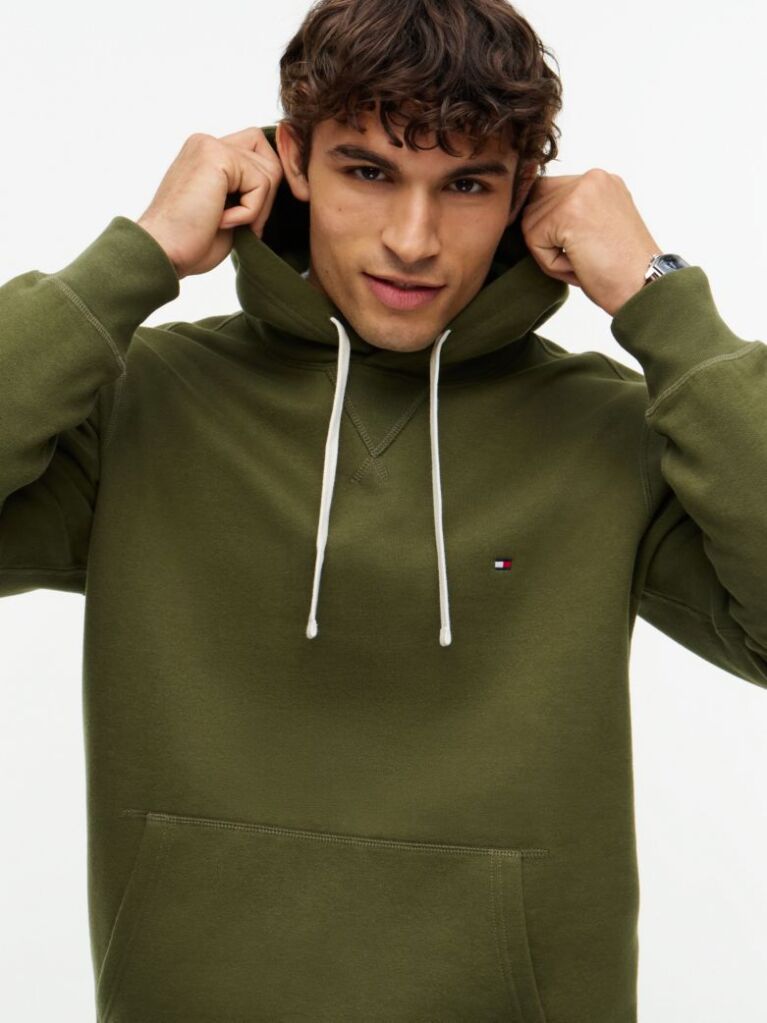 Green Flag Embroidery Fleece Hoody  Men