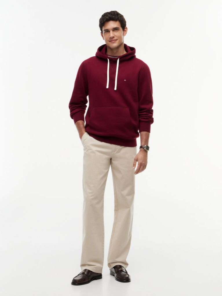 Red Flag Embroidery Fleece Hoody  Men