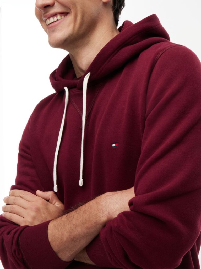 Red Flag Embroidery Fleece Hoody  Men