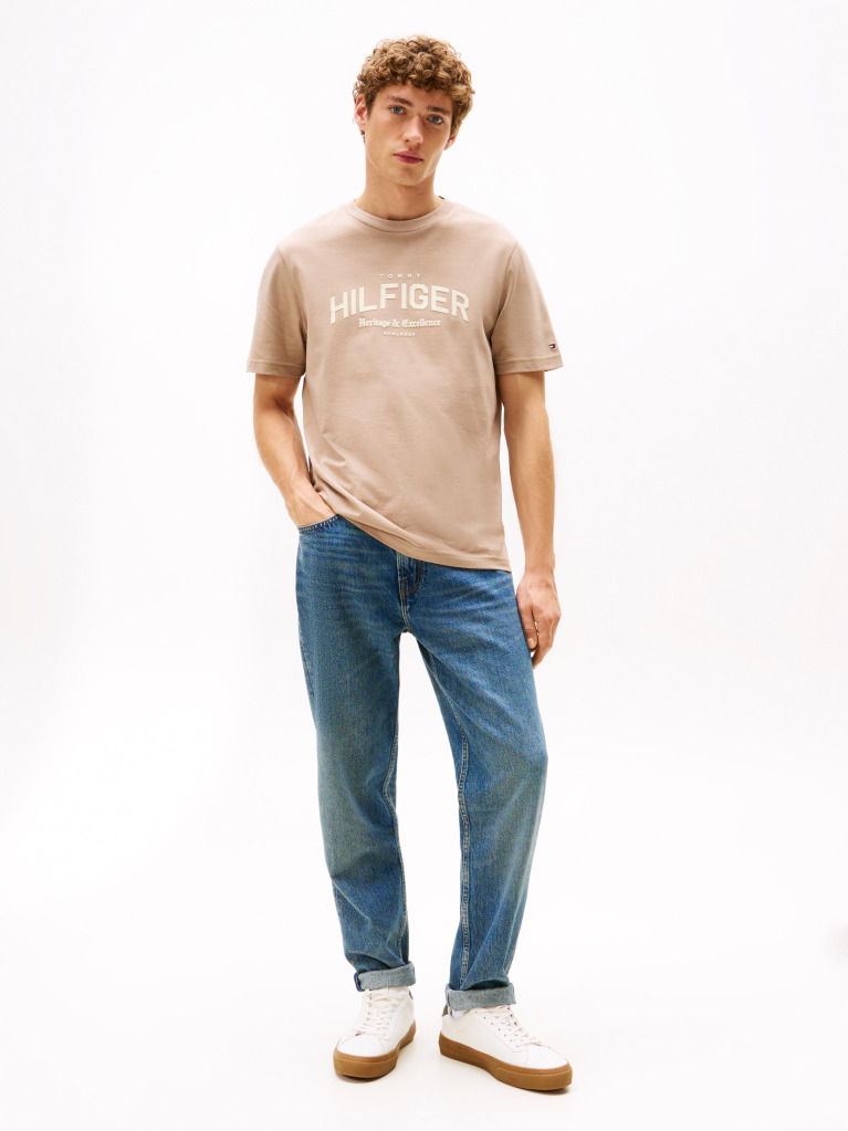 Μπεζ Hilfiger Monotype T-Shirt  Άνδρες