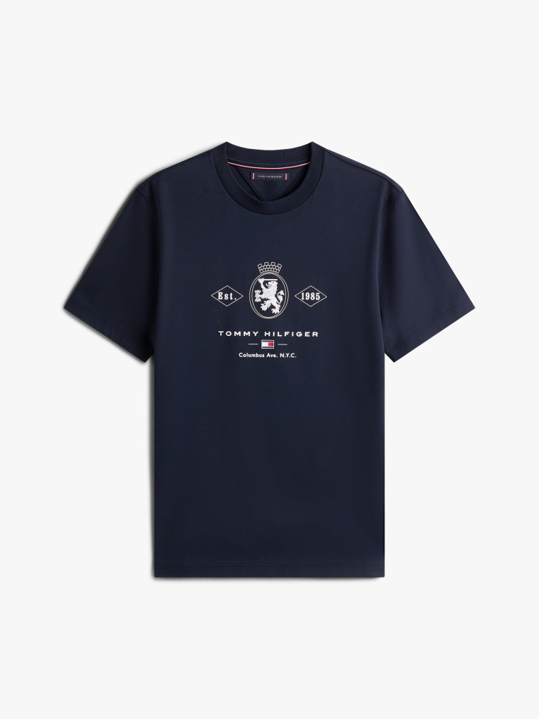 Blue Varsity Graphic Interlock Knit T-Shirt  Men