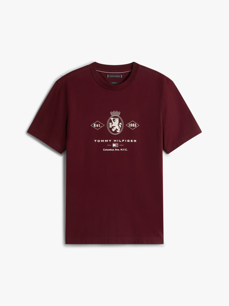 Red Varsity Graphic Interlock Knit T-Shirt  Men