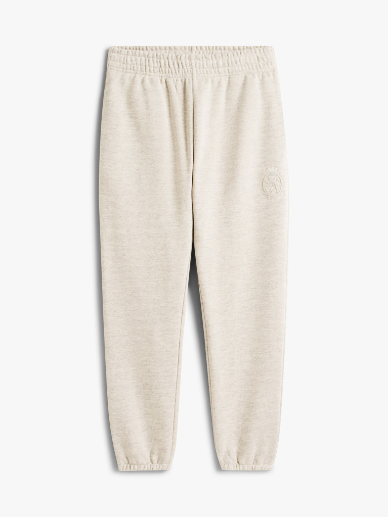 Grey Varsity Crest Embroidery Relaxed Joggers  Men