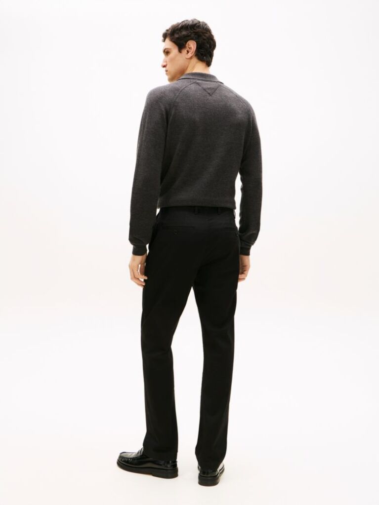 Black Mercer Twill Flag Embroidery Regular Chinos  Men