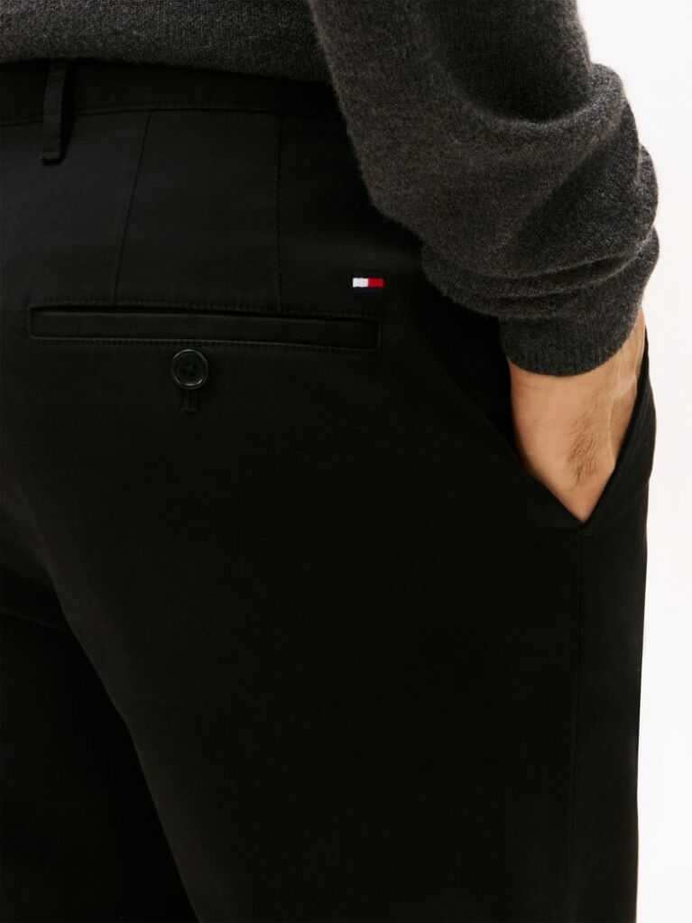 Black Mercer Twill Flag Embroidery Regular Chinos  Men