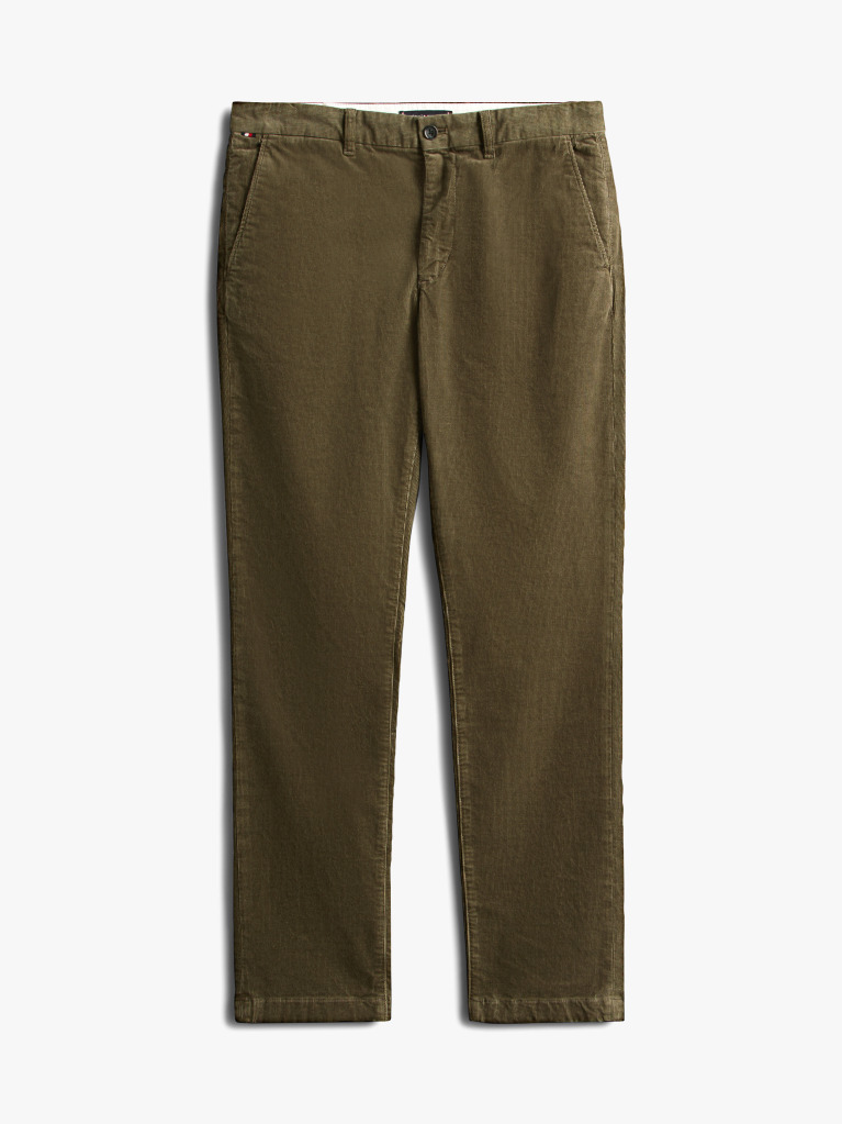 Green Denton Straight Corduroy Chinos  Men