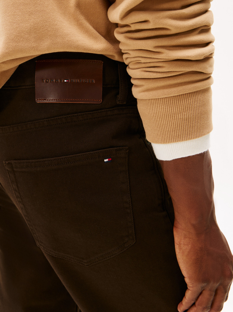 Brown Denton Washed Straight Jeans  Men