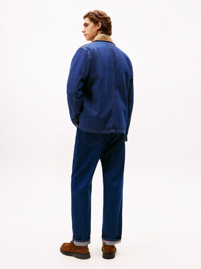 Blue Corduroy Collar Denim Chore Jacket  Men