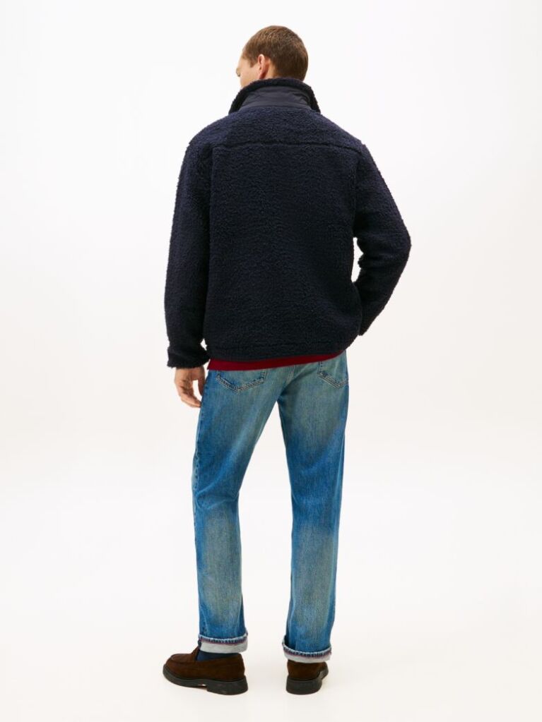 Μπλε Teddy Fleece Τζάκετ Με Φερμουάρ  Άνδρες