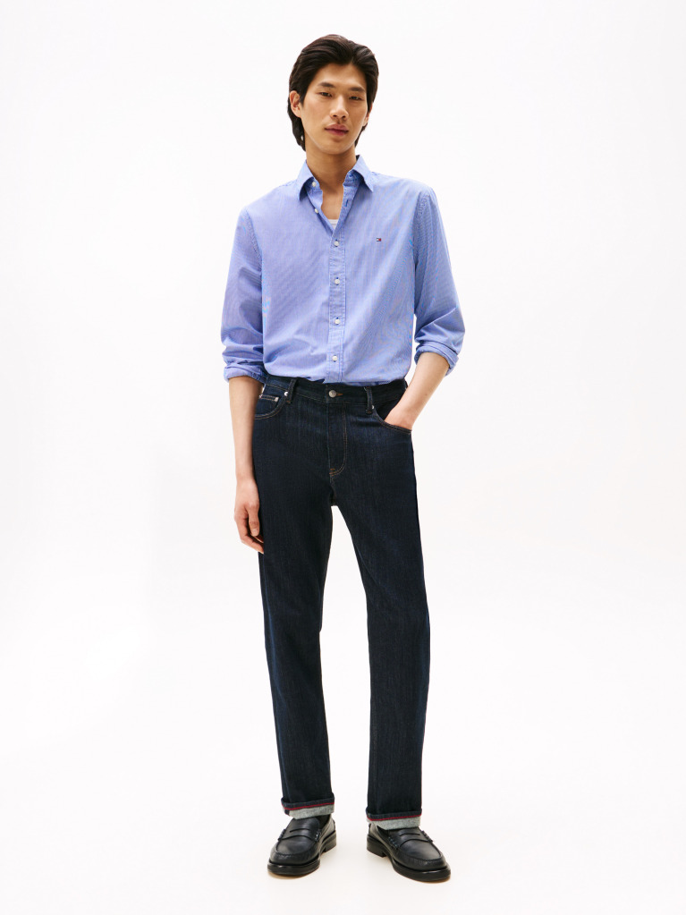 Blue TH Flex Regular Fit Gingham Shirt  Men