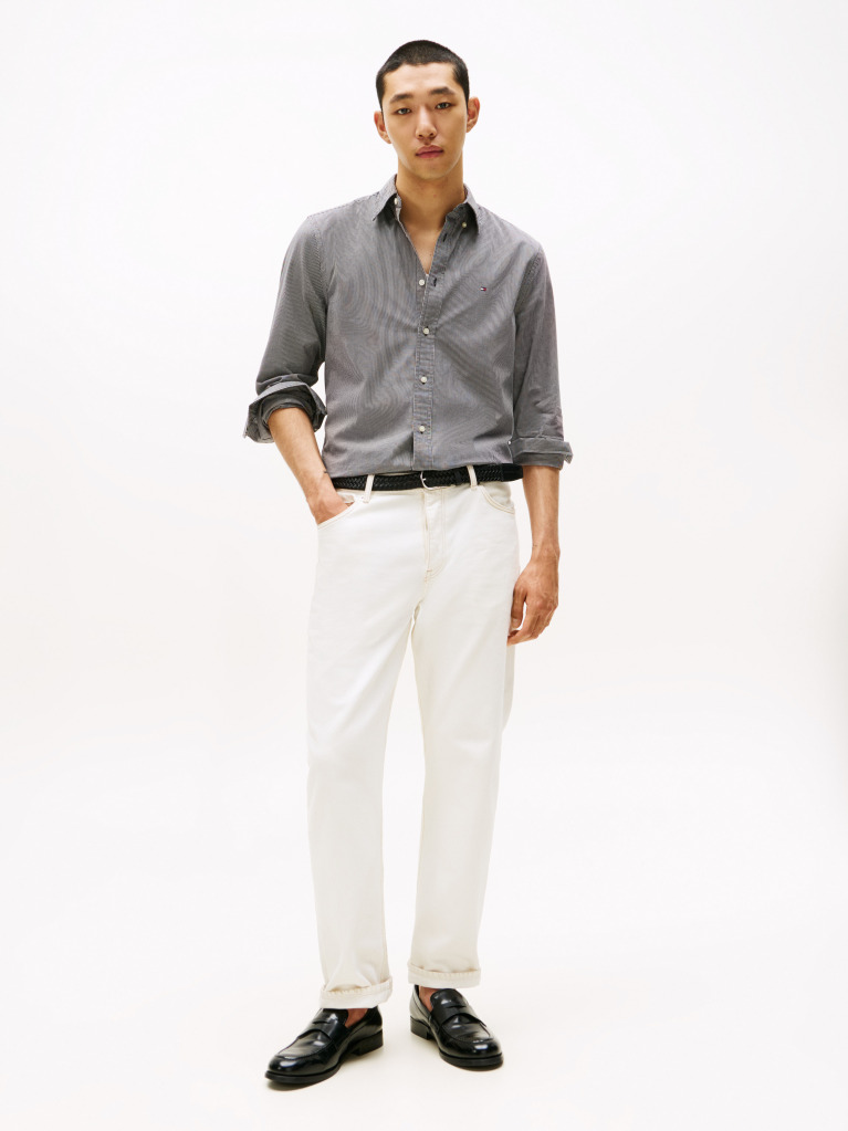 Grey TH Flex Regular Fit Gingham Shirt  Men