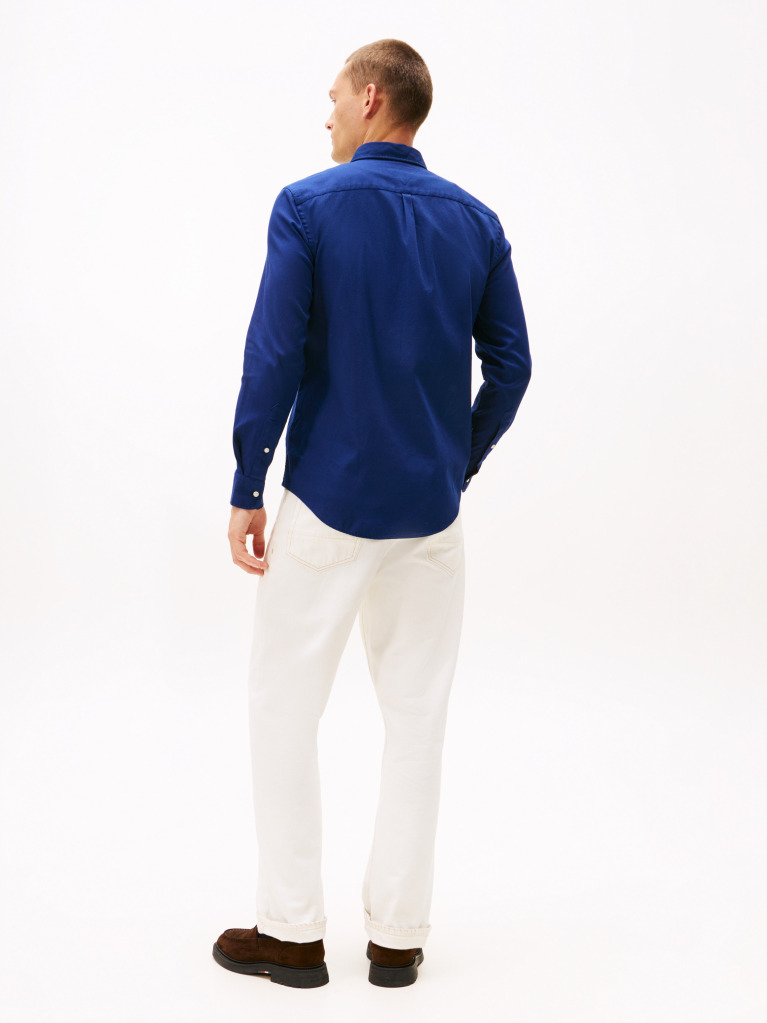 Blue Slim Fit Yarn Dyed Dobby Shirt  Men