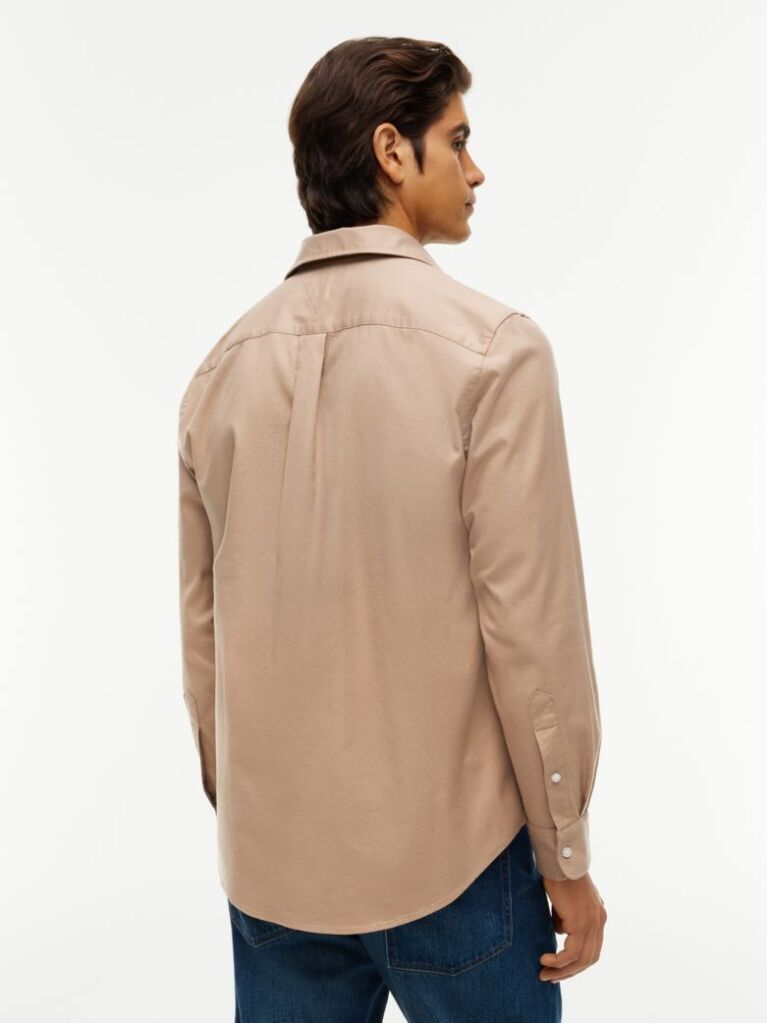 Beige TH Flex Regular Fit Flannel Shirt  Men