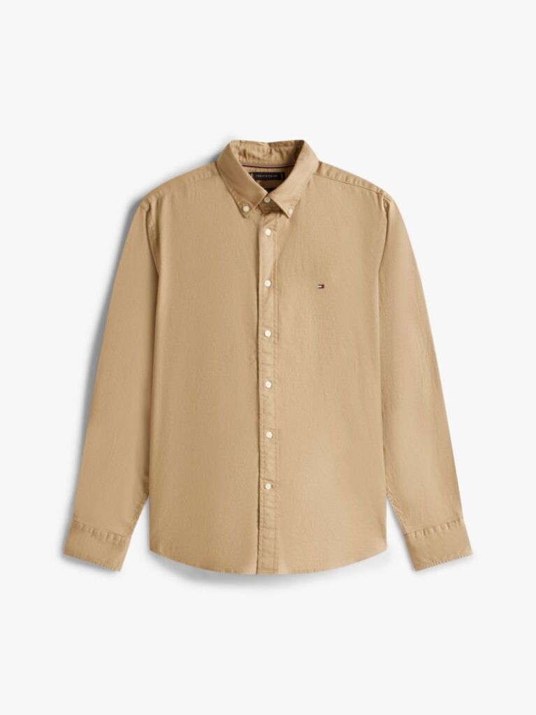 Beige TH Flex Regular Fit Flannel Shirt  Men