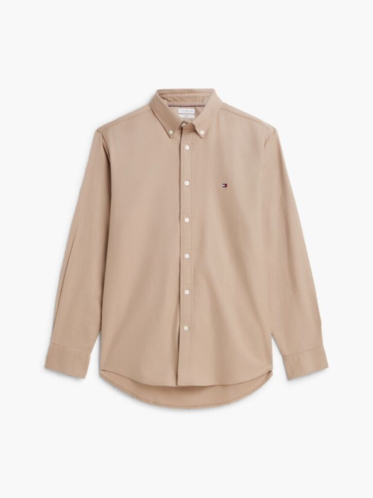Beige TH Flex Regular Fit Flannel Shirt  Men