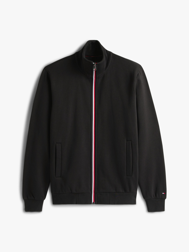 Black Signature Tape Zip-Thru Jumper  Men
