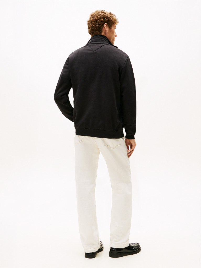 Black Signature Tape Zip-Thru Jumper  Men