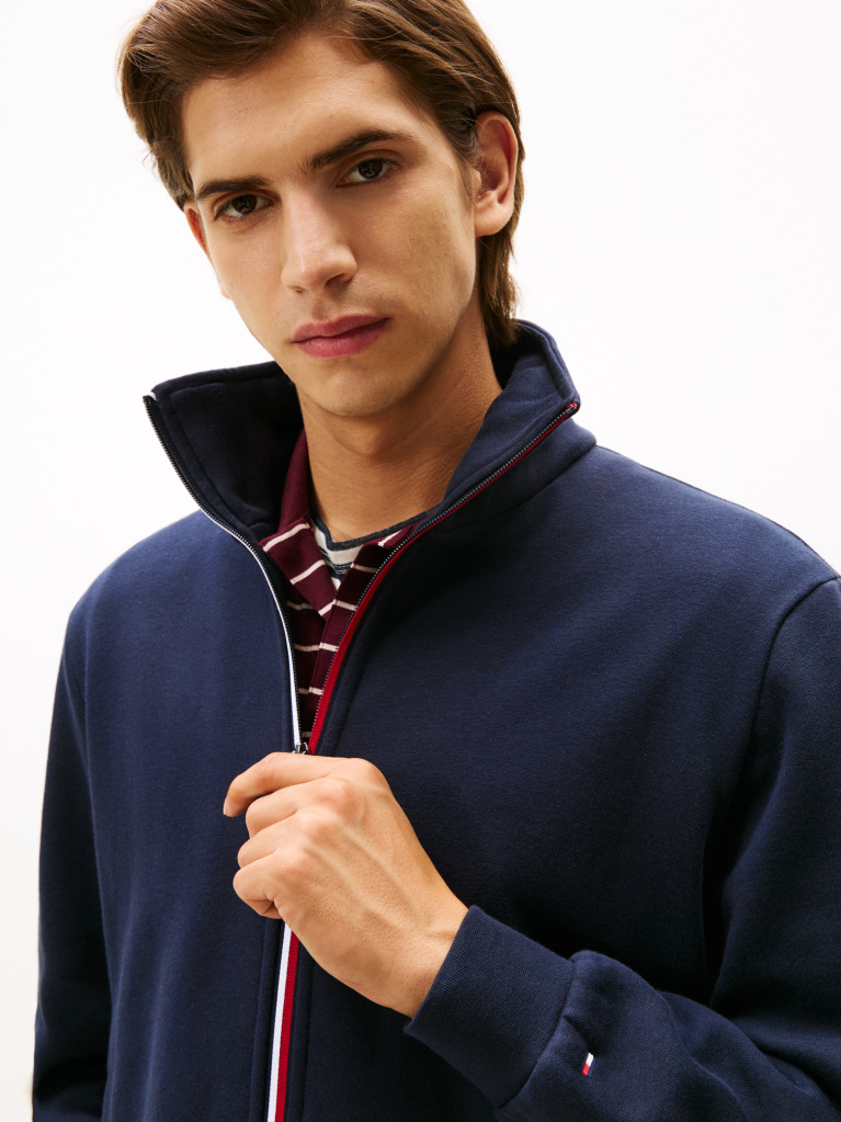 Blue Signature Tape Zip-Thru Jumper  Men