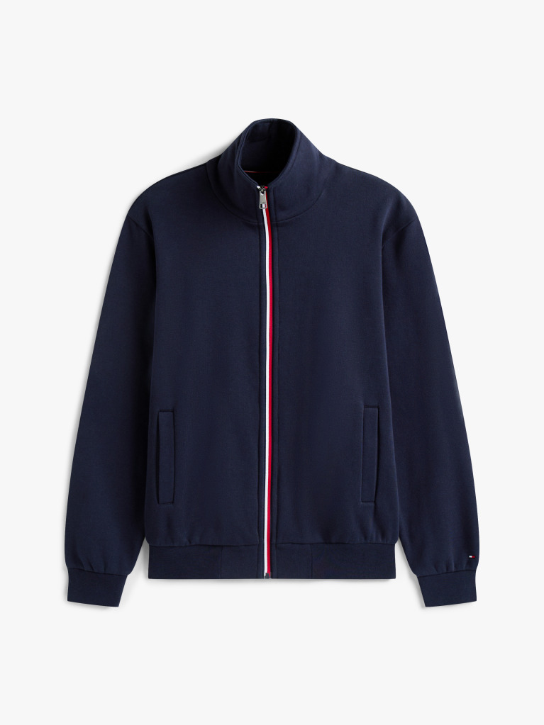 Blue Signature Tape Zip-Thru Jumper  Men