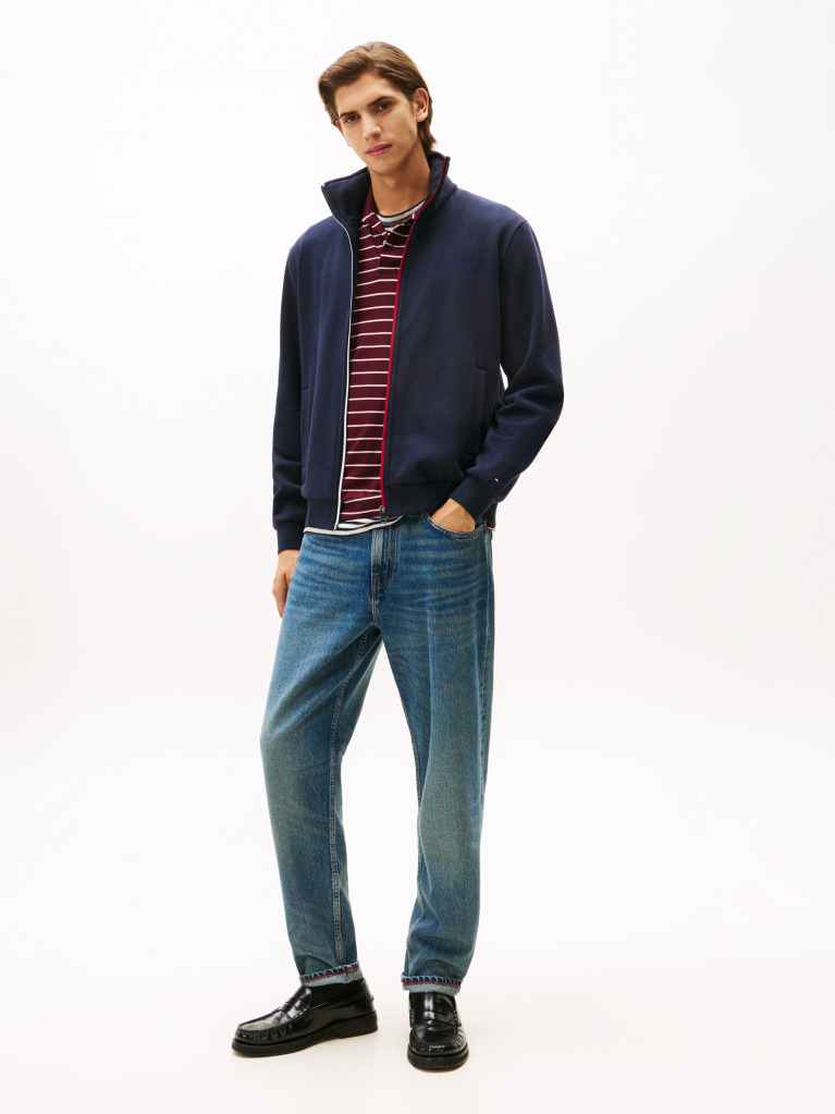 Blue Signature Tape Zip-Thru Jumper  Men