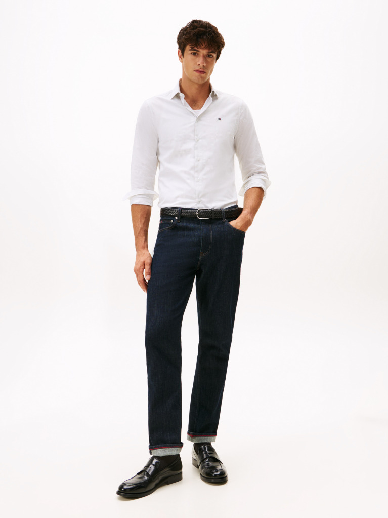 Pink Solid Print Slim Shirt  Men
