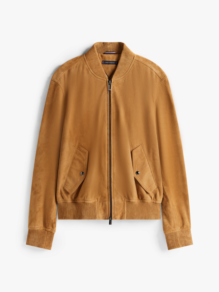 Καφέ Smart Casual Σουέτ Bomber Τζάκετ  Άνδρες
