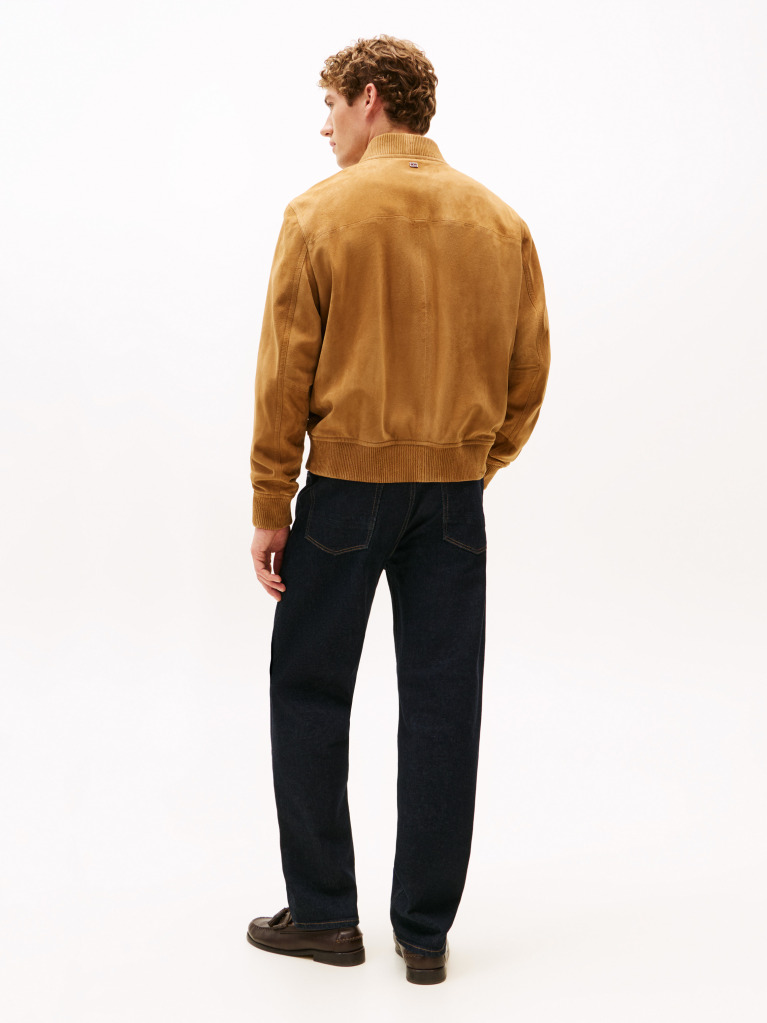 Καφέ Smart Casual Σουέτ Bomber Τζάκετ  Άνδρες