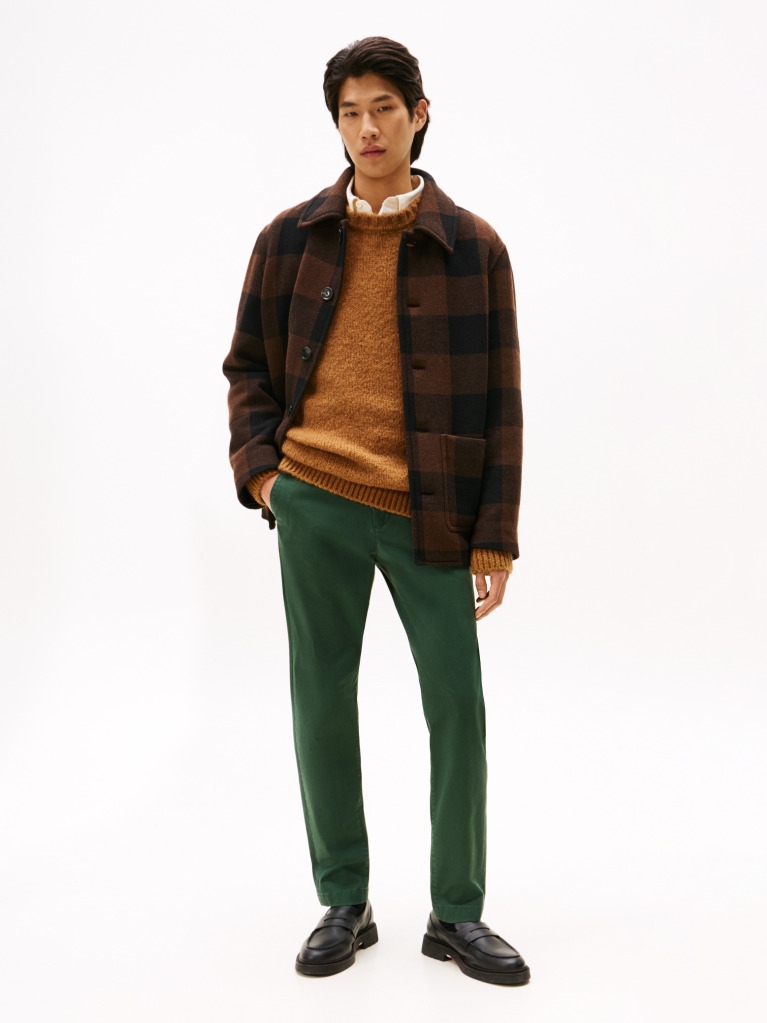 Green Harlem Tapered Leg Twill Chinos  Men