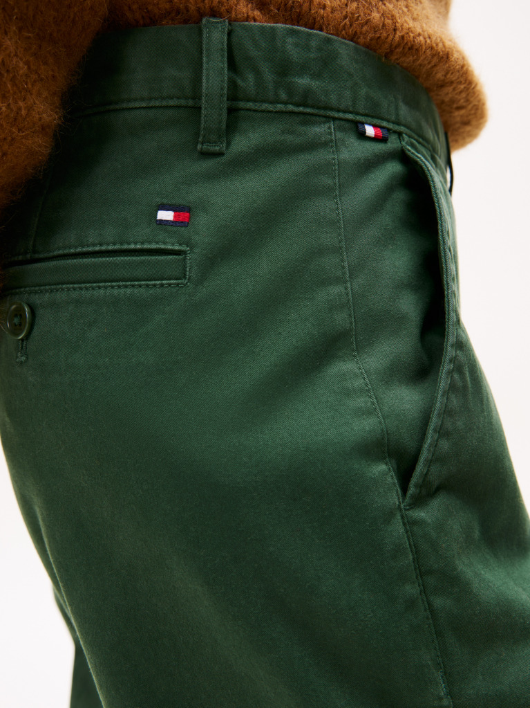 Green Harlem Tapered Leg Twill Chinos  Men